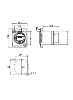 KASTWAVE موصل RJ45 المقاوم للماء، تركيبات لوحة RJ45، IP65 لوحة PCB لإشارة كات 5/5e/6 موصل 8P8C موصل كابل إيثرنت LAN موصل مزدوج الرأس محول مع غطاء غبار (5 حزمة، 90° عمودي)  - Image 5