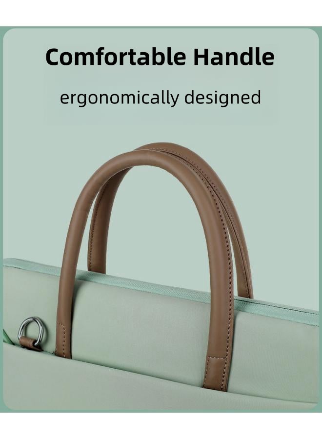 Women's Solid Color 15-Inch Laptop Bag with Suitcase Trolley Strap, Ladies Nylon Business Bag Office Bag President Bag Briefcase, Large-capacity Computer Bag Notebook Bag for Girls/Students - Image 5