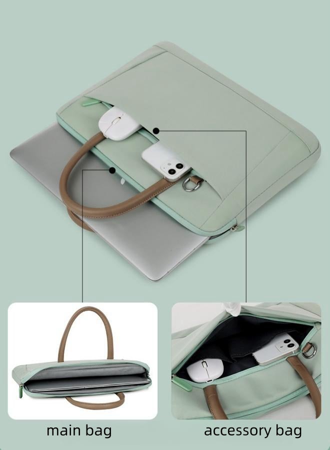 Women's Solid Color 15-Inch Laptop Bag with Suitcase Trolley Strap, Ladies Nylon Business Bag Office Bag President Bag Briefcase, Large-capacity Computer Bag Notebook Bag for Girls/Students - Image 3