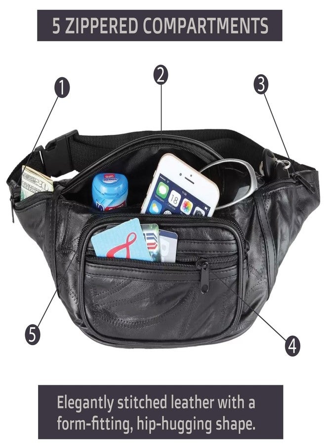 Home-X Leather Fanny Pack for Women and Men - Multipurpose Fanny Pack Crossbody Bags for Women - Adjustable Strap Leather Waist Bag for Travel, Hiking, Running and Cycling - Image 5