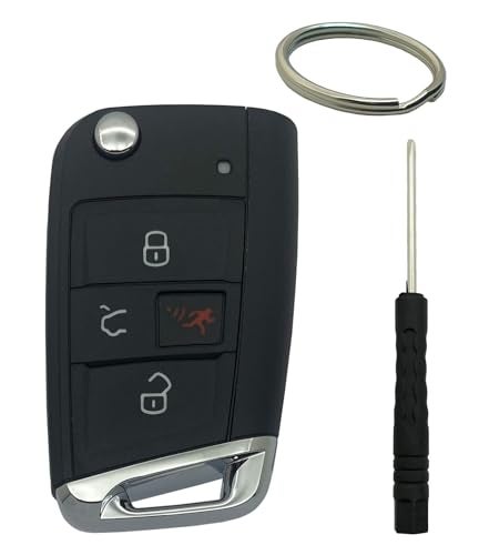 BTOZRF Flip Key Fob Shell Case Replacement Fits for VW Volkswagen 4 Buttons Car Keyless Entry Remote Control Folding Key Fob Cover NBGFS12P01 1 - Image 1