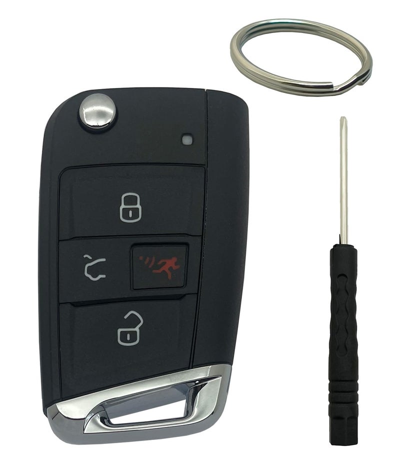BTOZRF Flip Key Fob Shell Case Replacement Fits for VW Volkswagen 4 Buttons Car Keyless Entry Remote Control Folding Key Fob Cover NBGFS12P01 1 - Image 3