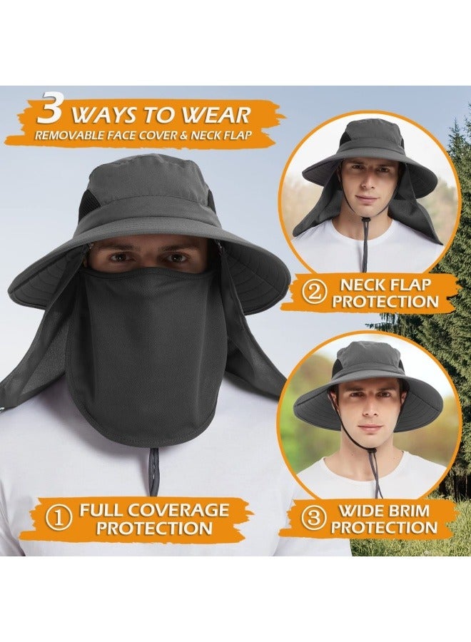 NIBEMINENT Wide Brim Sun Hat, UPF 50+ UV Protection Waterproof Packable Bucket Hat for Men & Women, Fishing Hiking Beach Garden  - Image 3