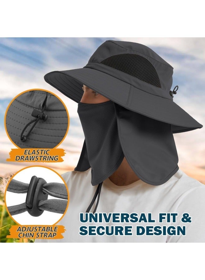 NIBEMINENT Wide Brim Sun Hat, UPF 50+ UV Protection Waterproof Packable Bucket Hat for Men & Women, Fishing Hiking Beach Garden  - Image 4