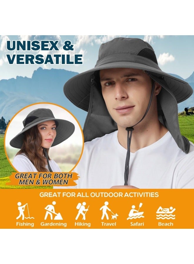 NIBEMINENT Wide Brim Sun Hat, UPF 50+ UV Protection Waterproof Packable Bucket Hat for Men & Women, Fishing Hiking Beach Garden  - Image 2