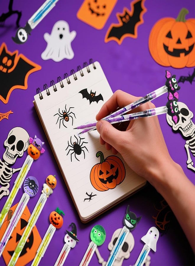 AWEELON 24Pcs Halloween Pencils Bulk with Top Pencils Pumpkin Bat Ghost Monster Non Sharpening Push Stationeries for Halloween - Image 4