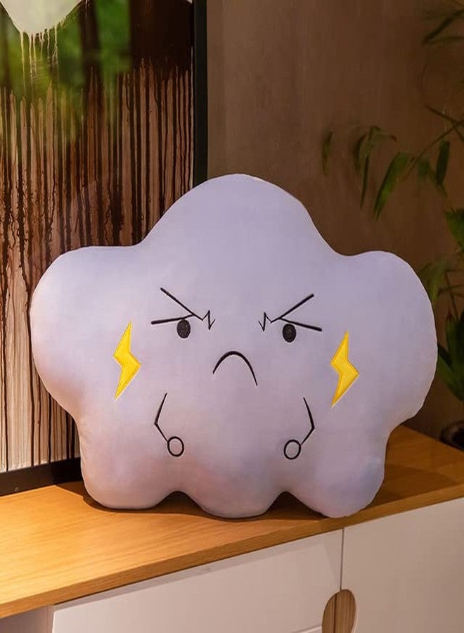 Peach Cuddle Moody Cloud Cushion for Kids Room (45x45 cm, Angry Purple) Europian Velvet Cushion for Kids, Luxury Kids Furnishing, Decorative Cot Cushion, Nursery Décor, Baby Pillows - Image 1