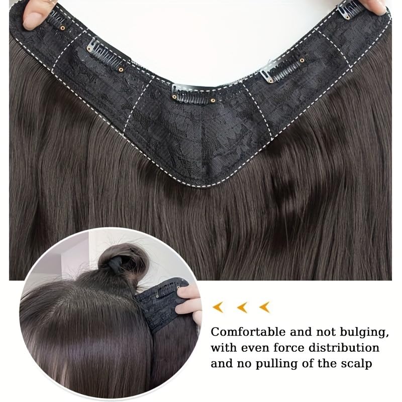 CHANDERKASH CurlyWavy Full Head Clip In Extensions 24Brown Hair ExtensionHair WigHair Acessories - Image 4