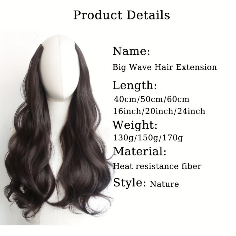CHANDERKASH CurlyWavy Full Head Clip In Extensions 24Brown Hair ExtensionHair WigHair Acessories - Image 3
