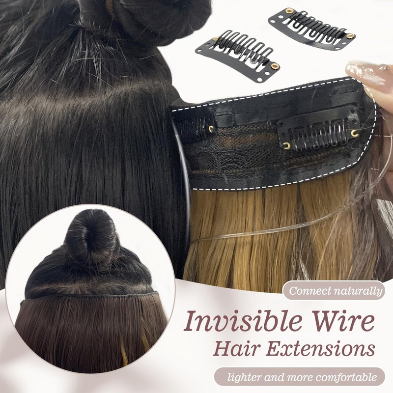 CHANDERKASH CurlyWavy Full Head Clip In Extensions 24Brown Hair ExtensionHair WigHair Acessories - Image 5