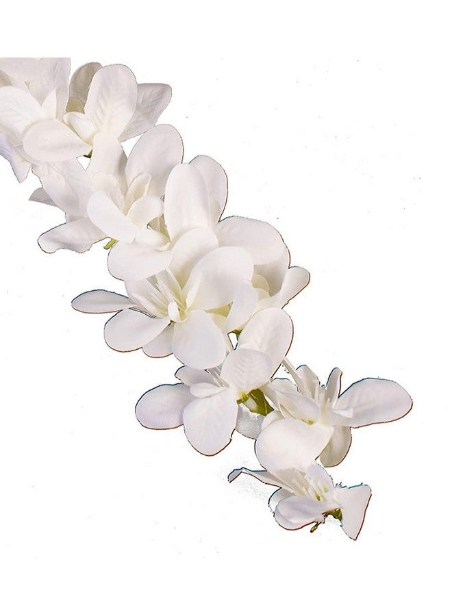 BengCraft White Orchid Gajra for Juda Bun | Artificial Floral Hair Accessories for Women & Girls | Elegant Bun Decoration for Weddings & Festive Looks - Image 2