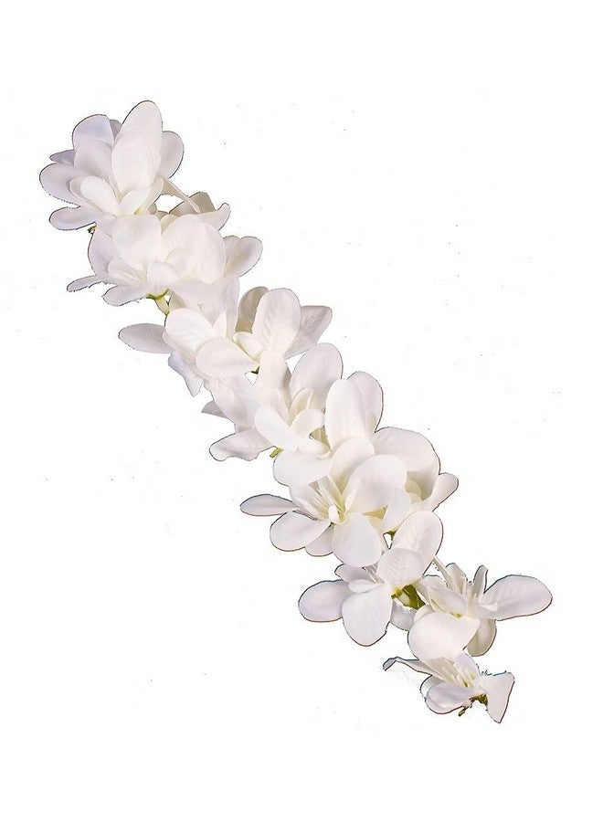 BengCraft White Orchid Gajra for Juda Bun | Artificial Floral Hair Accessories for Women & Girls | Elegant Bun Decoration for Weddings & Festive Looks - Image 1