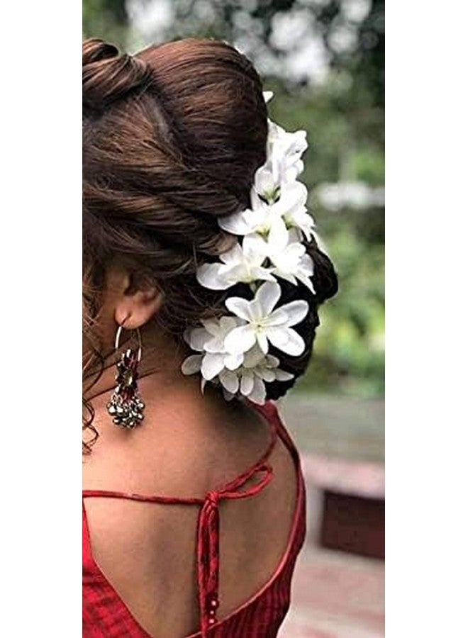 BengCraft White Orchid Gajra for Juda Bun | Artificial Floral Hair Accessories for Women & Girls | Elegant Bun Decoration for Weddings & Festive Looks - Image 4