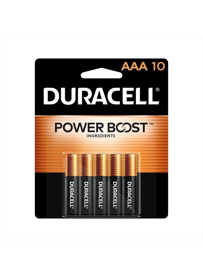 Duracell Coppertop AAA Batteries with Power Boost Ingredients, 10 Count Pack Triple A Battery with Long-lasting Power, Alkaline AAA Battery for Household and Office Devices - Image 1
