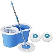 Voxmtix by Cello Easy Clean Spin Mop Bucket with 2 Refill 360 Degree Rotating Head Microfiber Material Easy to Use Mop with Bucket for Floor Cleaning Pocha for Floor Cleaning Blue Set of 1 - Image 4