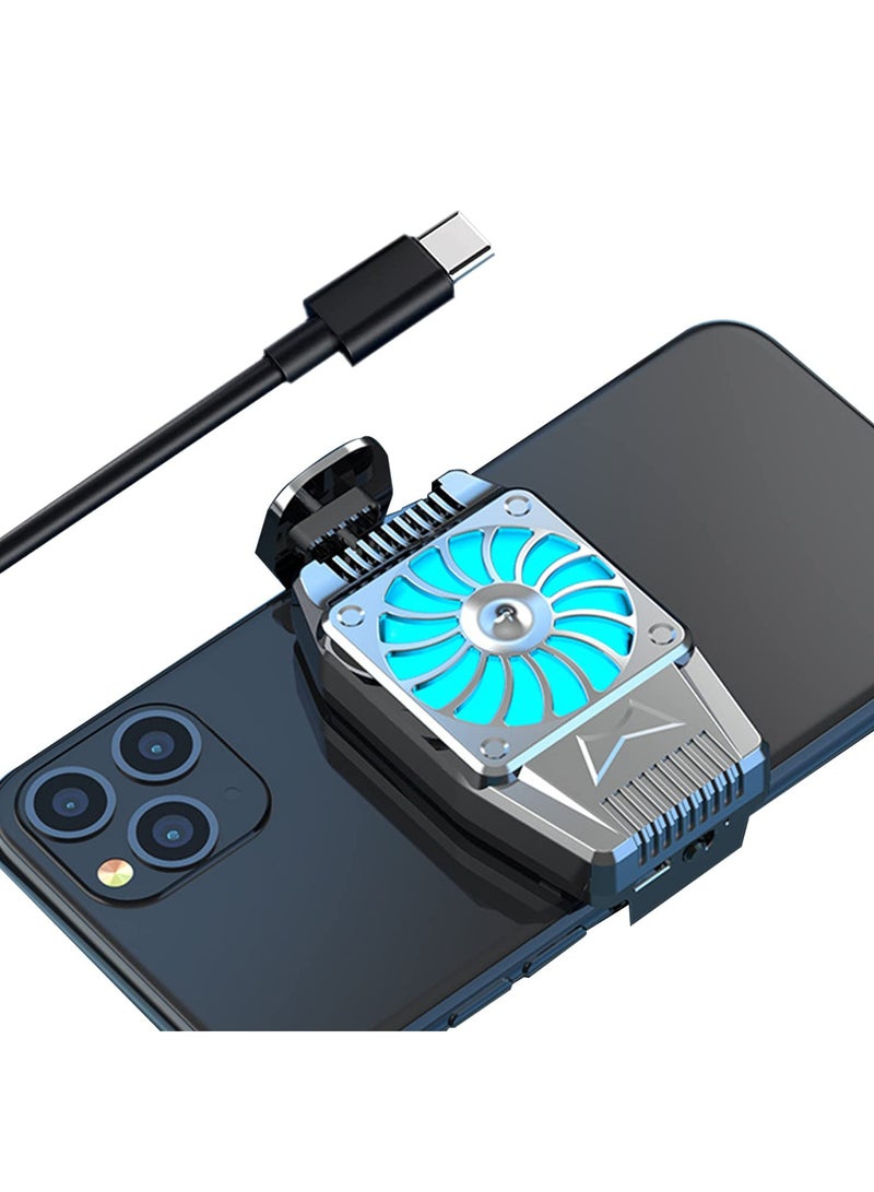 erorex Phone Cooler Bracket Cooling Fan for Mobile Gaming Smartphone Radiator Refrigeration Fan Cooling 7cm to 10cm Adjustment Usb Charging Conversion Game Mute Frozen Back Clip  - Image 1