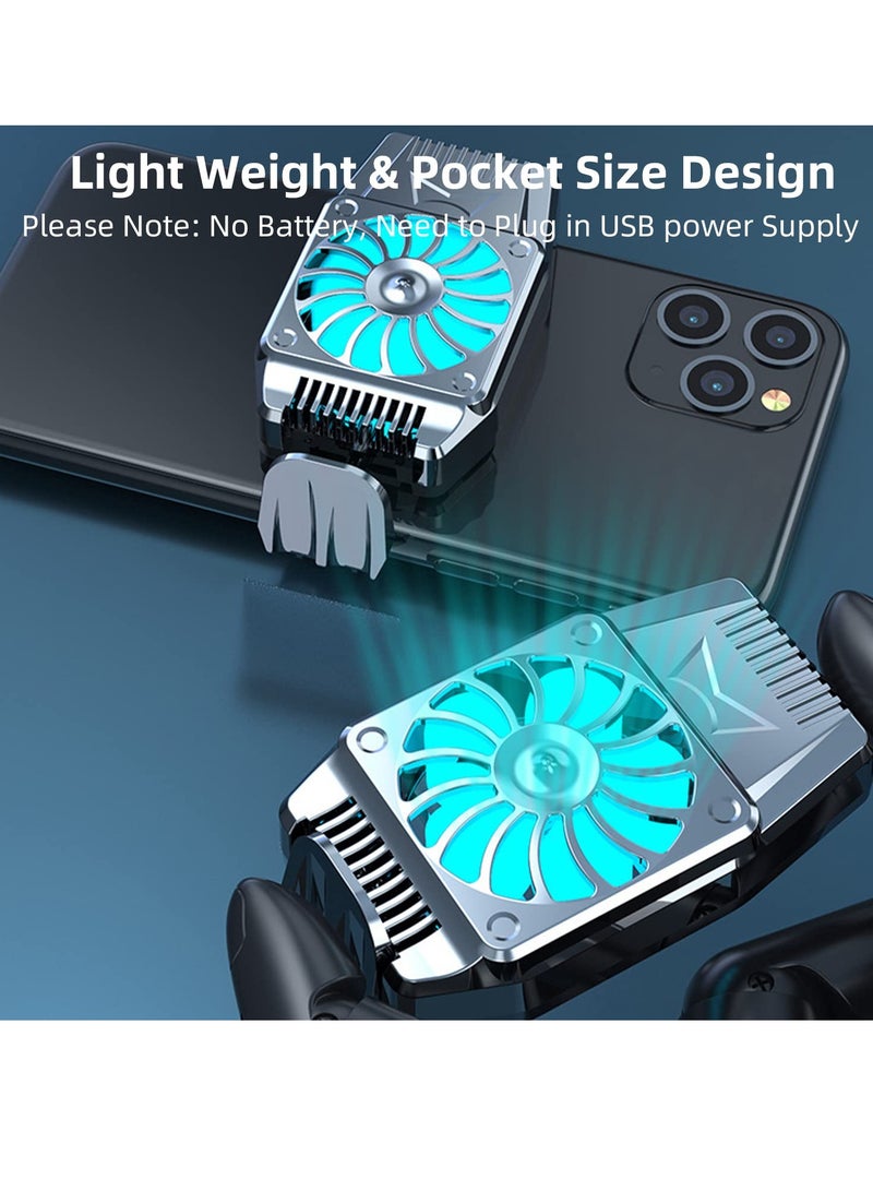 erorex Phone Cooler Bracket Cooling Fan for Mobile Gaming Smartphone Radiator Refrigeration Fan Cooling 7cm to 10cm Adjustment Usb Charging Conversion Game Mute Frozen Back Clip  - Image 4