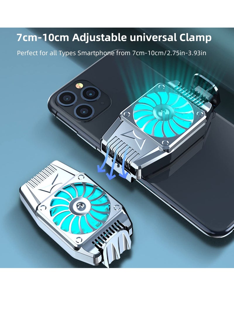 erorex Phone Cooler Bracket Cooling Fan for Mobile Gaming Smartphone Radiator Refrigeration Fan Cooling 7cm to 10cm Adjustment Usb Charging Conversion Game Mute Frozen Back Clip  - Image 2