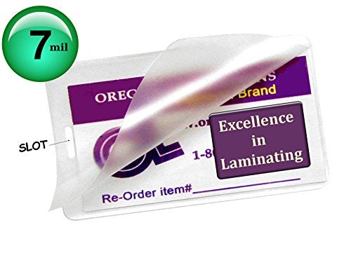 Oregon Lamination Hot 7 Mil Luggage Tag Laminating Pouches with Slot [Pkg of 500] 2-1/2 x 4-1/4 Clear - Image 3