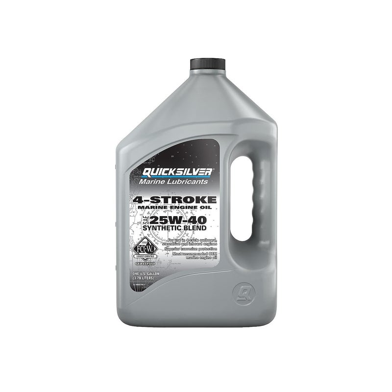 Quicksilver 25W-40 4-Stroke Synthetic Blend Marine Engine Oil, 1 Gallon - Image 1