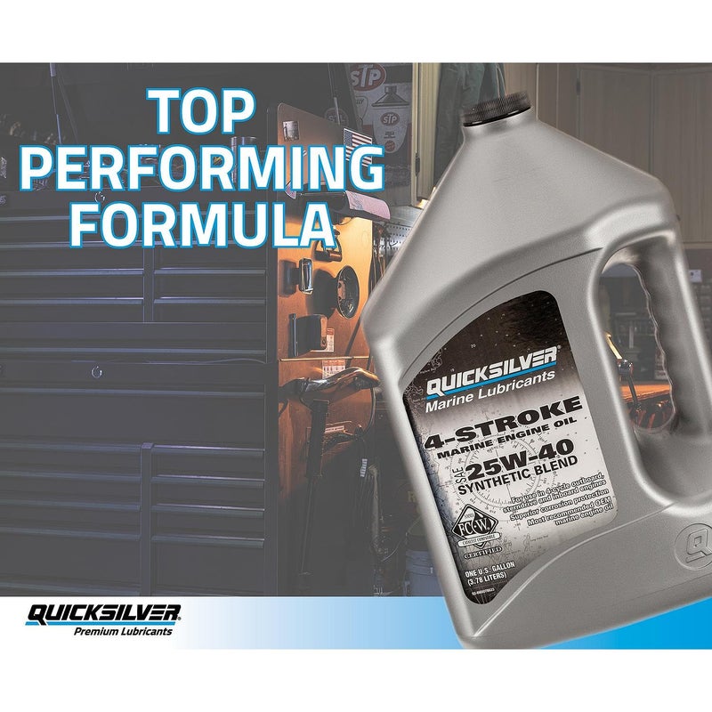 Quicksilver 25W-40 4-Stroke Synthetic Blend Marine Engine Oil, 1 Gallon - Image 2
