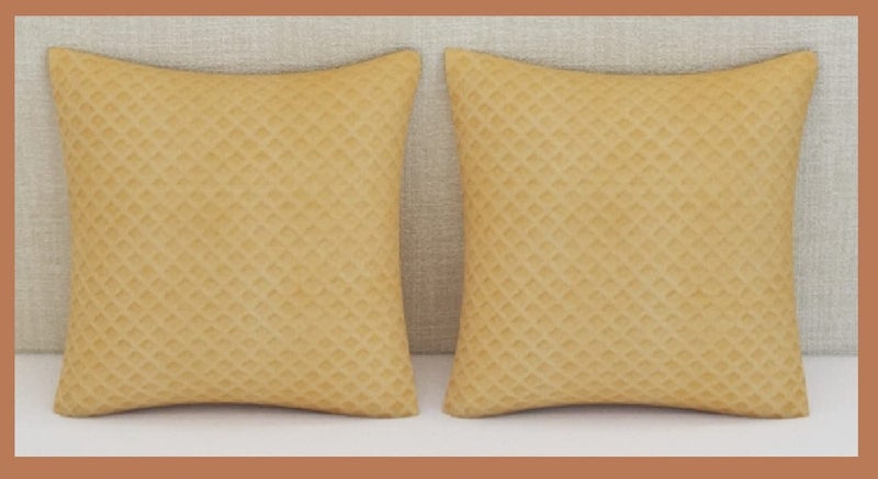 Subharambh Creation Subharambh Creation Bed Runner Pack of 3 Including 1 Bed Runner with Matching 2 Cushion Cover Velvet Checkered Pattern Bed Runner for Double Bed for Home Decor 18 x 84 Inches Beige  - Image 3