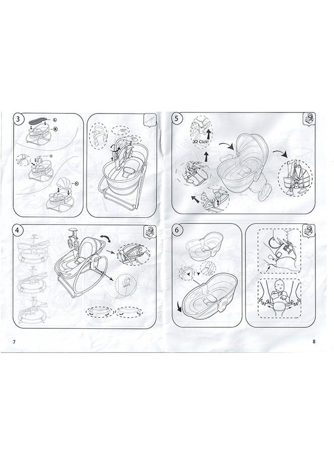 Toyland 5-In-1 Removable Seat Adjustable Canopy Rocker Bassinet Napper With Musical Vibration - Image 5