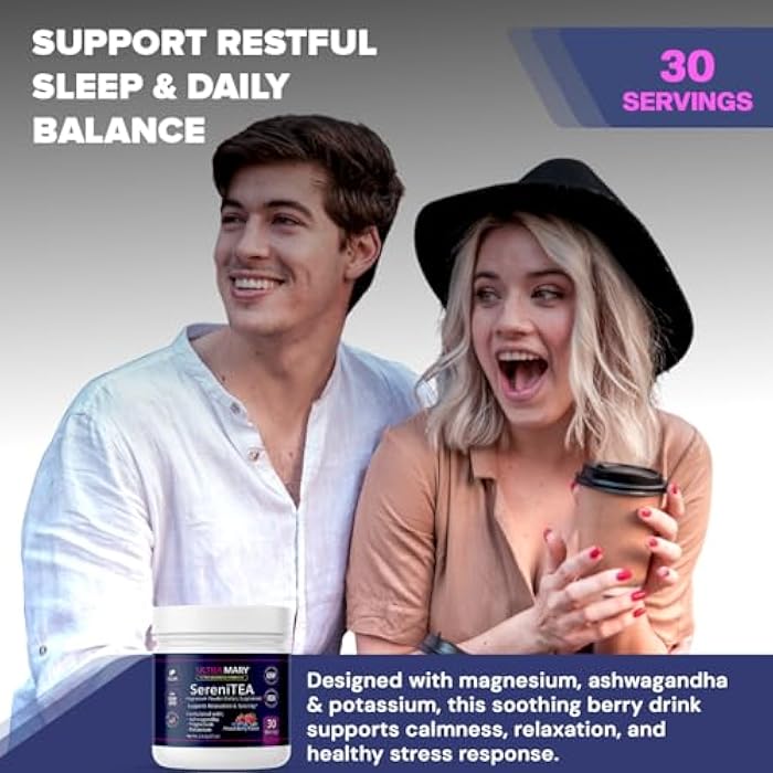 B-Experts Magnesium Potassium + Ashwagandha Powder–Mixed Berries Flavor,Dietary Supplement Drink Mix Chamomile,Lavender,Passionflower & Herbal Blend,Relaxation & Calm Support Formula,Vegan–30 Servings, Sereni - Image 3