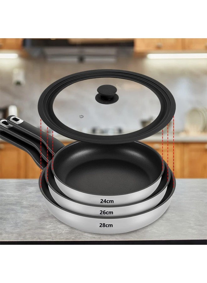 Top Chef - Glass lid, silicone pots of multiple sizes, steaming sessions for pots 16 | 18| 20 | 22 | 24 | 26 cm - Image 1