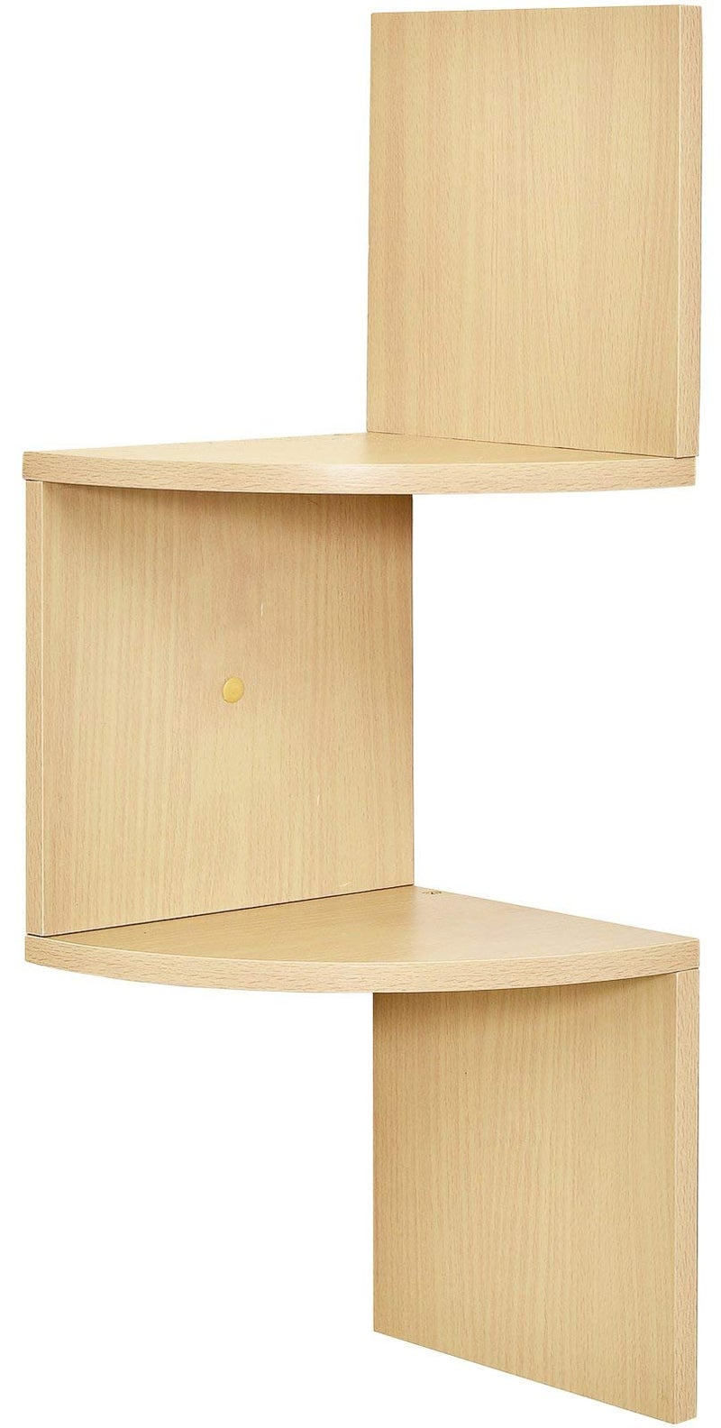Greenco 2-Tier Corner Shelves, Natural Finish | Floating Wall-Mounted Home Decor Set | Wall Shelf | Living Room, Bedroom, Bathroom, Office, House, Cubicle Accessories/Decorations/Storage/Organizer - Image 1