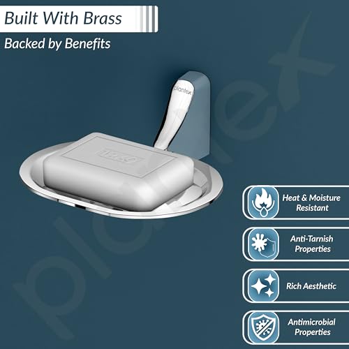Plantex Rich Brass Unique Soap Holder for Bathroom/Wall Mounted Soap Holder/Soap Stand/Bathroom Accessories - (Chrome) - Image 4