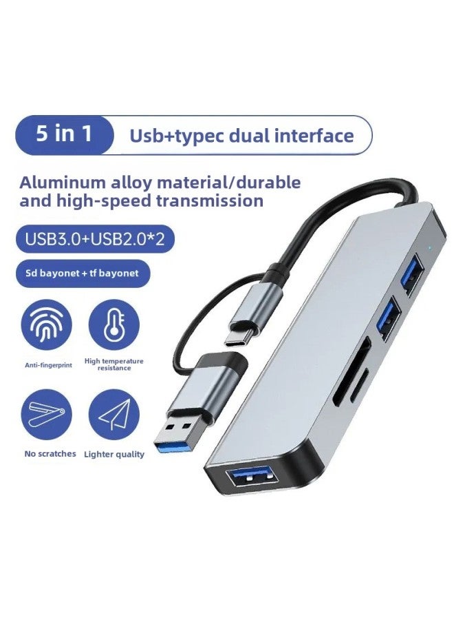 Type-c Seven-port Eight-in-one Usb3.0 Mobile Phone Laptop Cable Splitter Multi-function Hub-Number Of Interfaces:Two In Eight (USB * 4 SD/TF 3.5 PD)  - Image 2