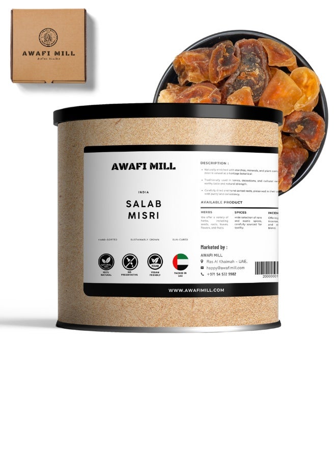 AWAFI MILL Indian Salab Misri (Orchis mascula | Salep Root) | Dried Whole Tubers for Herbal Tea, Powder and Culinary Craft Use - 100 g | 3.5 Oz - Image 1