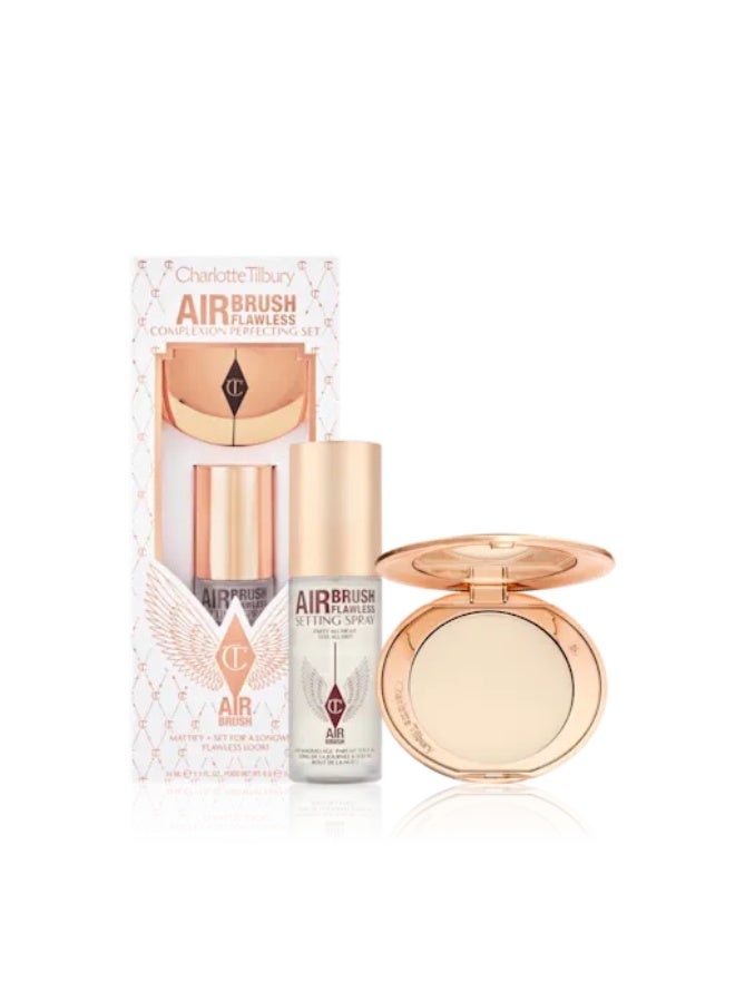 Charlotte Tilbury Airbrush Flawless Complexion Perfecting Set – Limited Edition Powder & Setting Spray Duo - Image 1