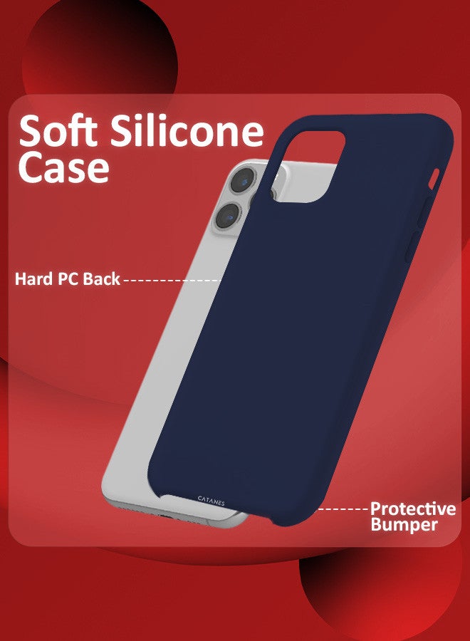 CATANES [for iPhone 11 Pro Max] 2 Pack Silicone Case and 3D Screen Protector Shockproof Protective Case Anti Scratch Smooth Case Cover/Dark Blue - Image 2