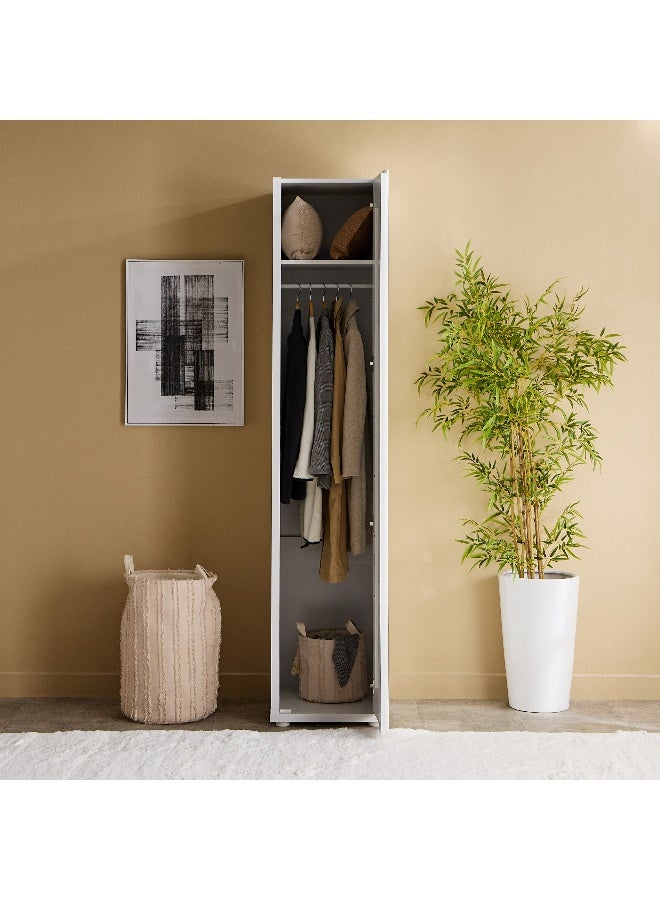 Home Box White 1-Door Wardrobe with Mirror - Image 3