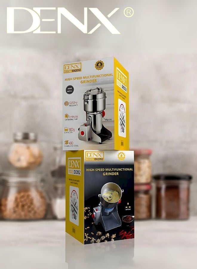 Denx 800g Spice Grinder, 430 Stainless Steel Powder Grinder, Ultra-Fine Grinding Technology, Can Grind Coffee Beans and Grains, Suitable for Home/Restaurant/Hotel - Image 4