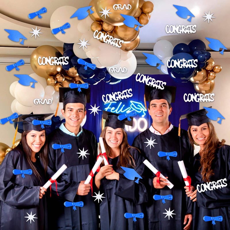KALOR Silver and Blue Graduation Confetti 2026, 1000 Pcs Class of 2026 Table Centerpiece Grad Confetti for 2026 Graduation Party Decorations Supplies - Image 5
