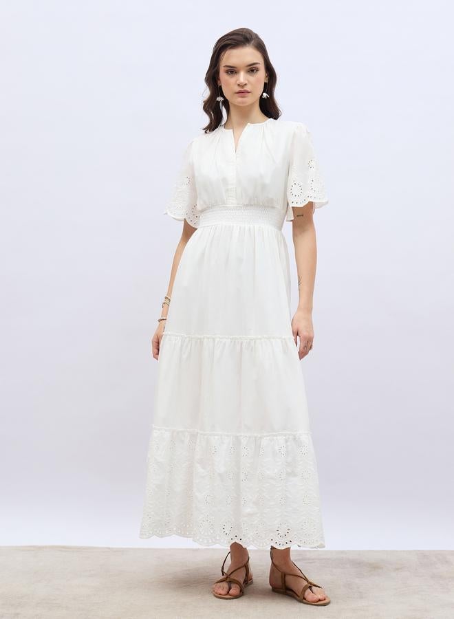 Styli Eyelet Tiered Dress  - Image 2