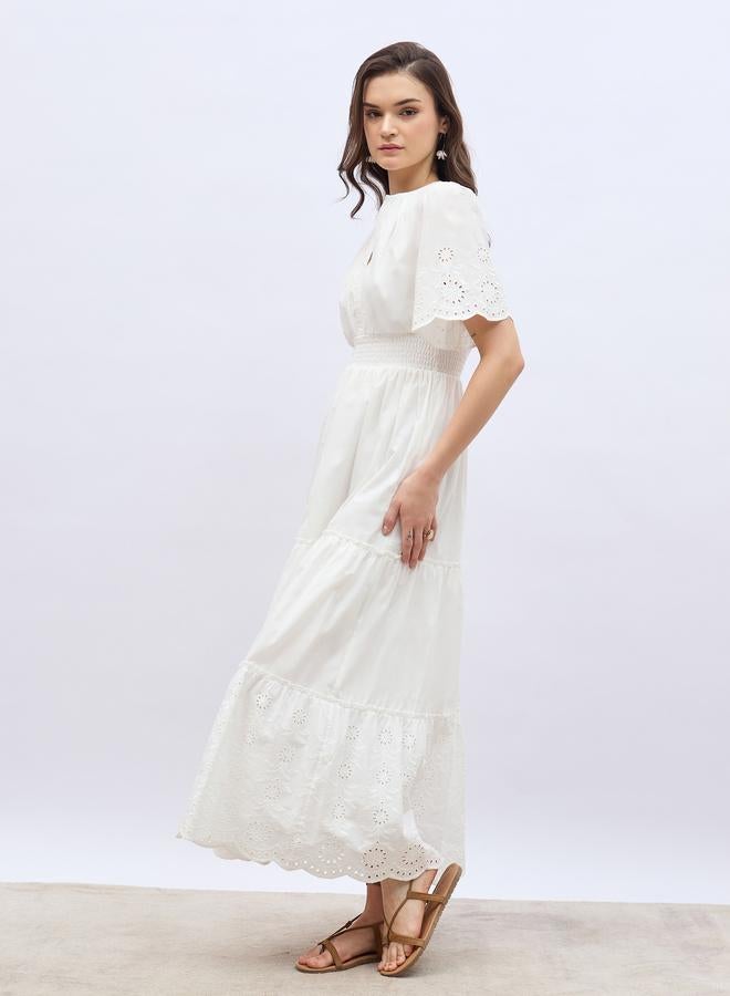 Styli Eyelet Tiered Dress  - Image 3
