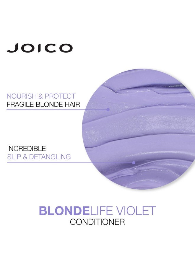 JOICO Blonde Life Violet Conditioner ; For Cool & Bright Blonde Hair ; Neutralize Brassy Tones ; Banish Yellow Tones ; Boost Shine ; Sulfate Free ; With Monoi & Tamanu Oil ; 8.5 Fl Oz  - Image 5