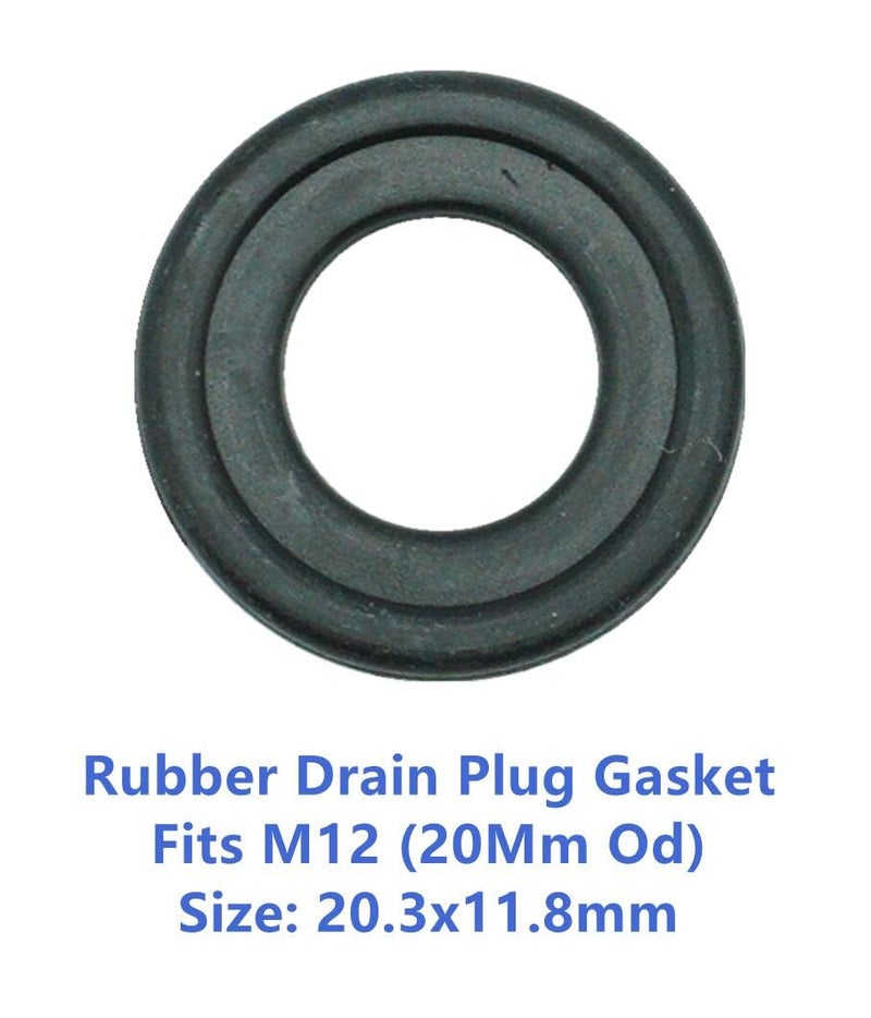 Dsnaduo 50 PCS Rubber Drain Plug Gasket, Fits M12 Replace 097-119, 66451, 097-836CD, GM 12616850, 3536966, 8-03536-966-0 (20Mm Od) (20.3x11.8mm) - Image 2