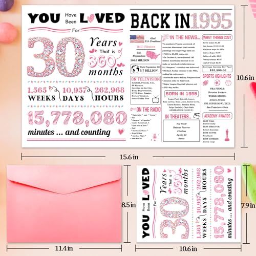 ATTLVV 30th Birthday Card,30th Birthday Decorations for Her,Happy 30th Birthday Gifts for Women,Funny 30 Years Old Bday Gift for Sister Friends - Image 2