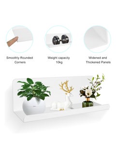 2 Pcs Acrylic Floating Shelves, 30*9.5CM Self Adhesive Acrylic Bathroom Floating Shelves, No Drill Display Shelf, Easily Expand Wall Space Acrylic Adhesive Shelves for Bathroom, Bedroom, Living Room - pzsku/ZDBCA188B0D447165BF8BZ/45/_/1737461290/edb626bb-dcc5-4cf4-bcc7-e47d99ccd740