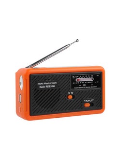 Thoraya Portable Solar Hand Crank Power Generation AM/FM/NOAA Weather Forecast Radio (Orange Twill)  - Image 2