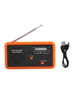 Thoraya Portable Solar Hand Crank Power Generation AM/FM/NOAA Weather Forecast Radio (Orange Twill)  - Image 1