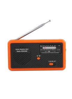 Thoraya Portable Solar Hand Crank Power Generation AM/FM/NOAA Weather Forecast Radio (Orange Twill)  - Image 4