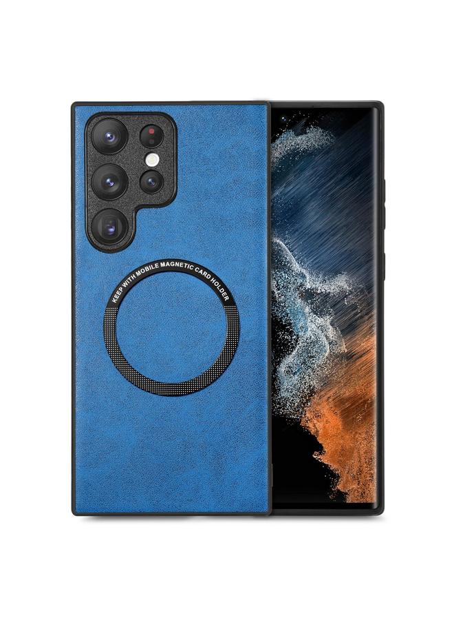 S-TOP Case For Samsung Galaxy S23 Ultra 5G Solid Color Magsafe Leather Phone Case - Image 1