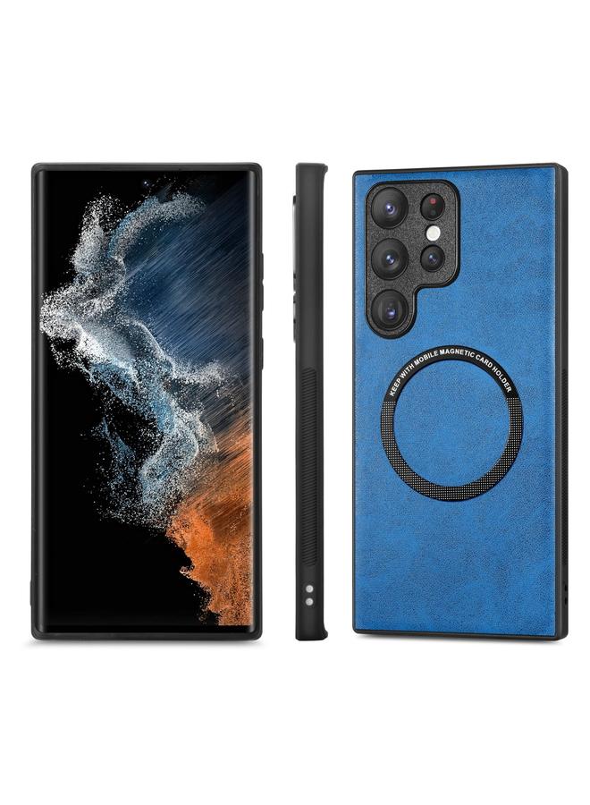 S-TOP Case For Samsung Galaxy S23 Ultra 5G Solid Color Magsafe Leather Phone Case - Image 2