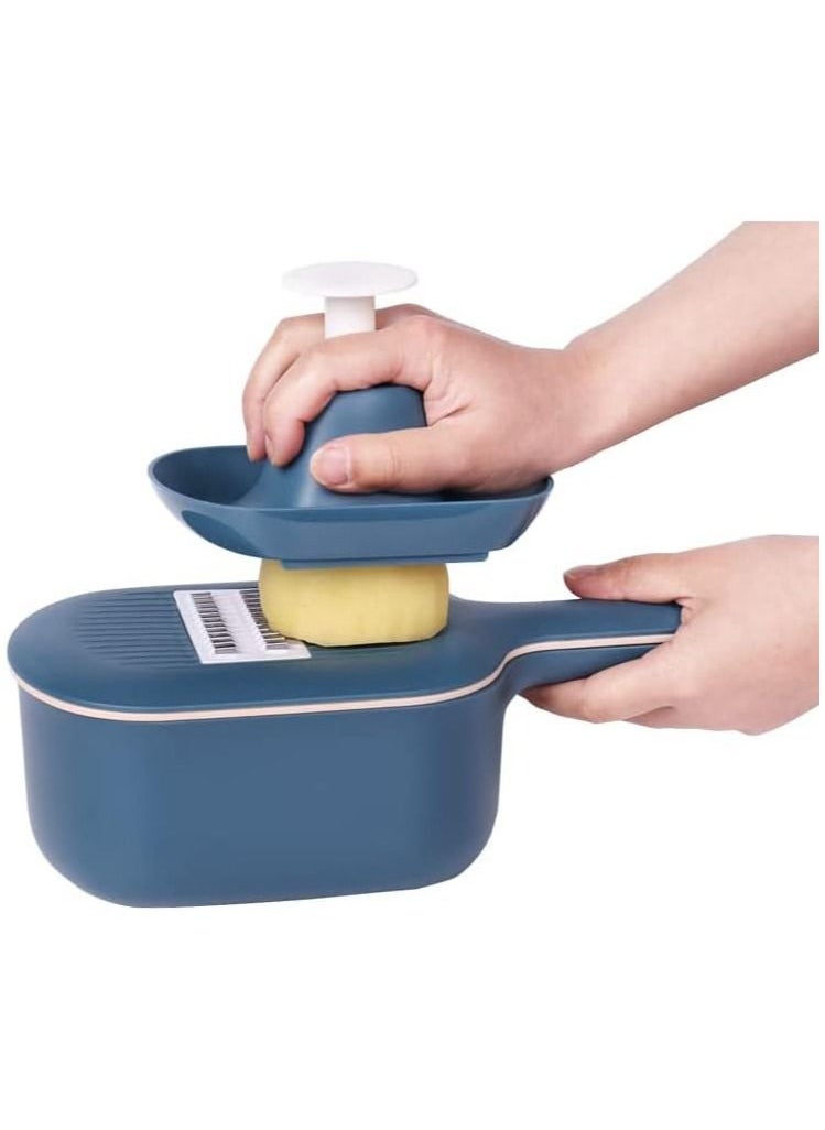 Vegetable Slicer, Multipurpose Slicer Vegetable Dicer Food Chopper With 4 Replaceable Blades and Container Steelless Vegetable Slicer For Carrot Potato Vegetables